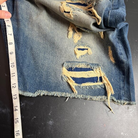 Jordan Craig Men's Distressed Ripped Jean Shorts Sz 44 Hip Hop Streetwear Grunge - Picture 9 of 13